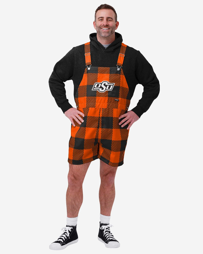 Oklahoma State Cowboys Mens Plaid Bib Shortalls FOCO S - FOCO.com