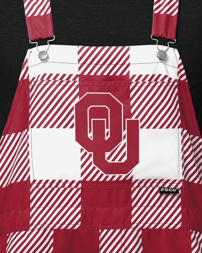 Oklahoma Sooners Mens Plaid Bib Shortalls FOCO - FOCO.com