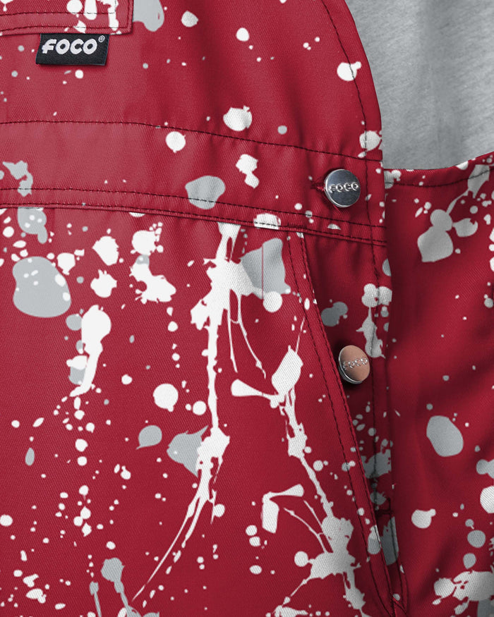 Alabama Crimson Tide Mens Paint Splatter Bib Shortalls FOCO - FOCO.com