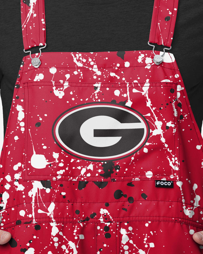 Georgia Bulldogs Mens Paint Splatter Bib Shortalls FOCO - FOCO.com