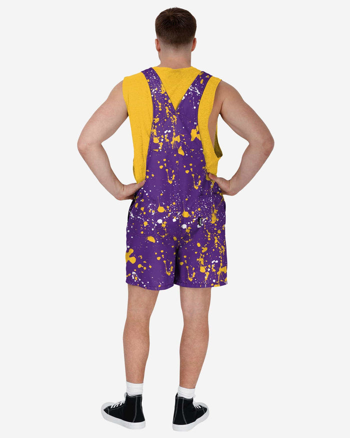 LSU Tigers Mens Paint Splatter Bib Shortalls FOCO - FOCO.com