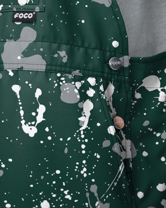 Michigan State Spartans Mens Paint Splatter Bib Shortalls FOCO - FOCO.com