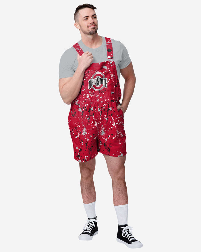 Ohio State Buckeyes Mens Paint Splatter Bib Shortalls FOCO S - FOCO.com