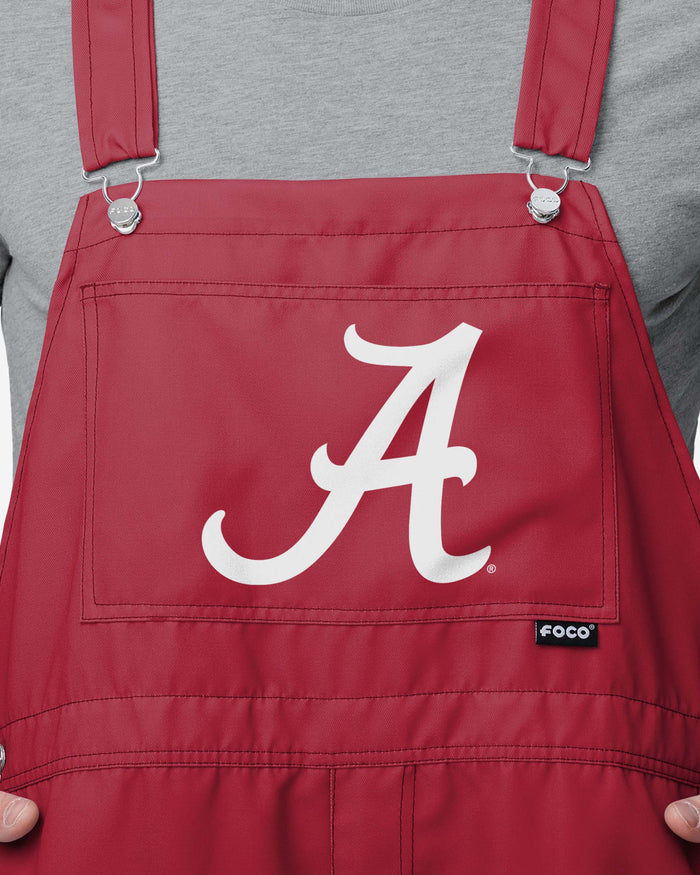 Alabama Crimson Tide Mens Solid Big Logo Bib Shortalls FOCO - FOCO.com