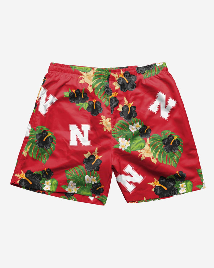 Nebraska Cornhuskers Floral Swimming Trunks FOCO - FOCO.com