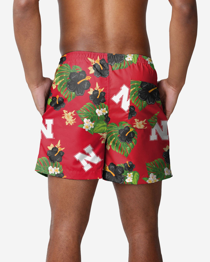 Nebraska Cornhuskers Floral Swimming Trunks FOCO - FOCO.com