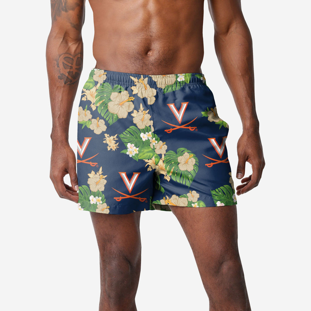 Virginia Cavaliers Floral Swimming Trunks FOCO S - FOCO.com