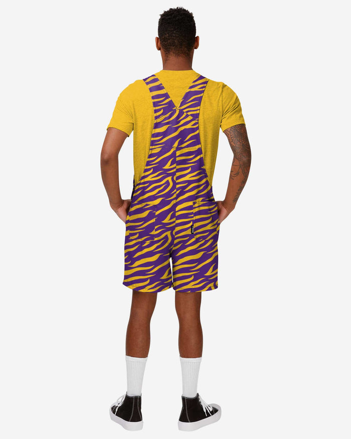 LSU Tigers Mens Tiger Stripe Thematic Bib Shortalls FOCO - FOCO.com