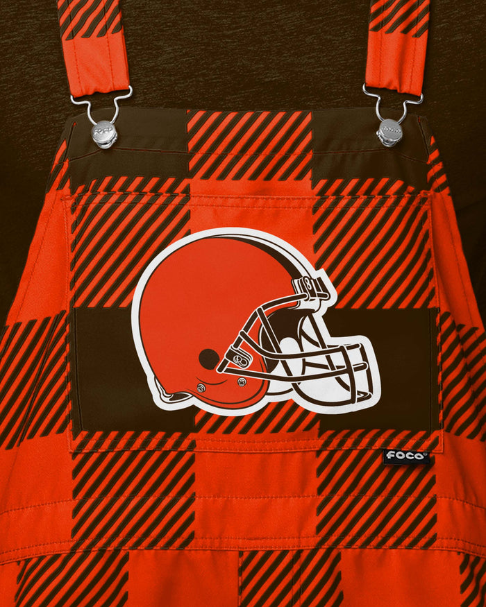 Cleveland Browns Mens Plaid Bib Shortalls FOCO - FOCO.com