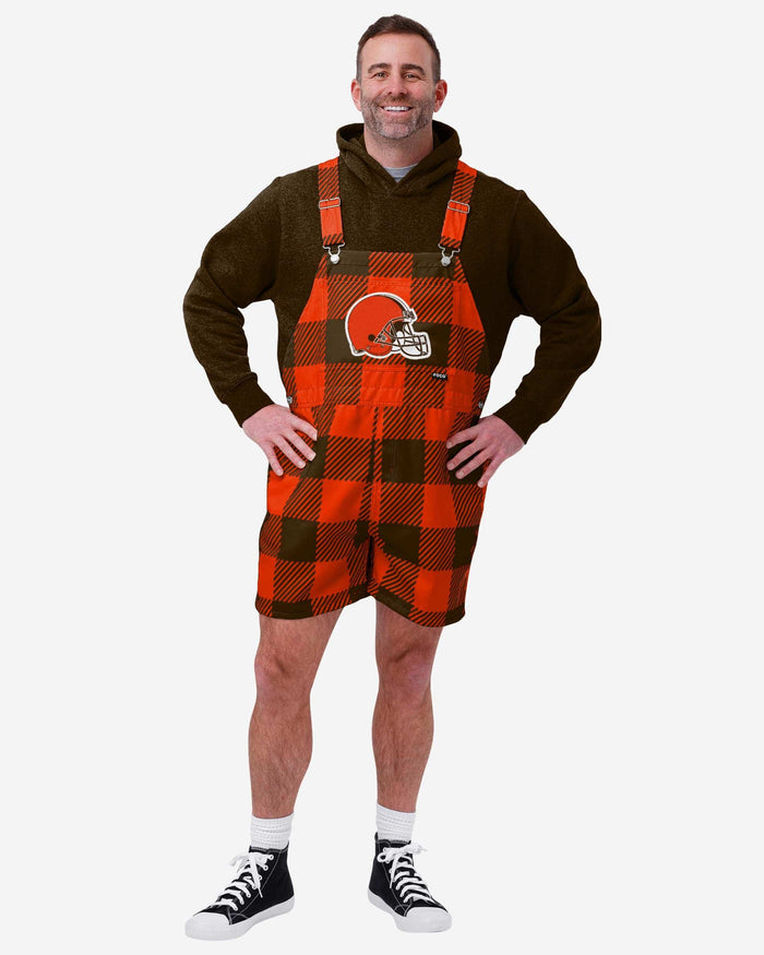 Cleveland Browns Mens Plaid Bib Shortalls FOCO S - FOCO.com