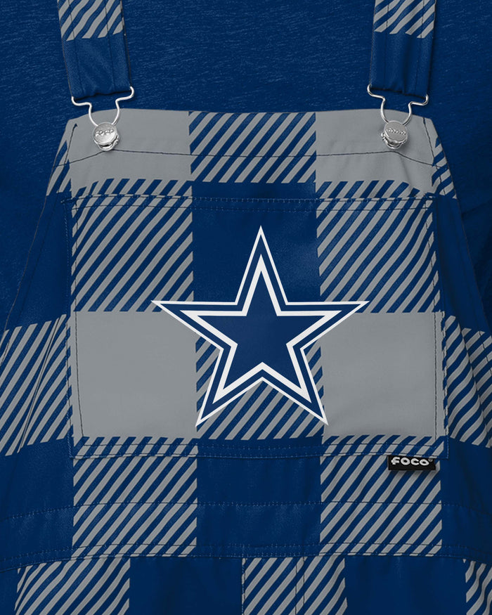 Dallas Cowboys Mens Plaid Bib Shortalls FOCO - FOCO.com