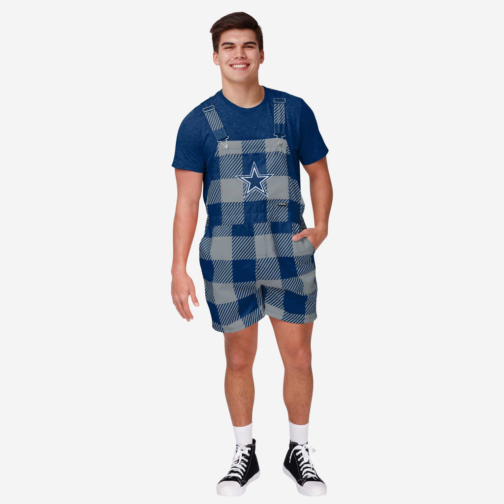 Dallas Cowboys Mens Plaid Bib Shortalls FOCO S - FOCO.com