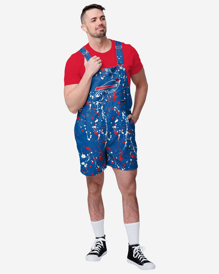 Buffalo Bills Mens Paint Splatter Bib Shortalls FOCO S - FOCO.com