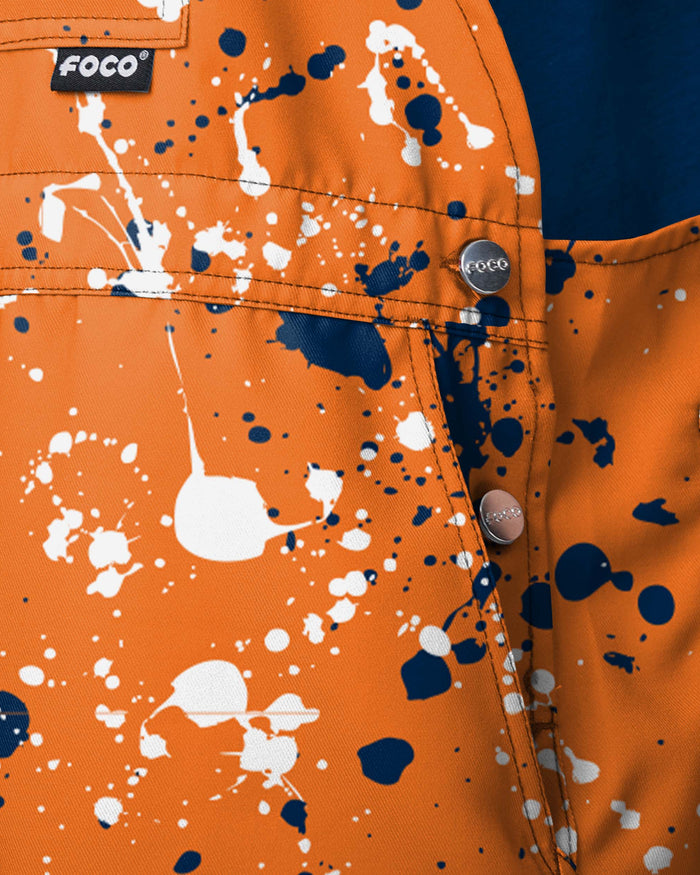 Chicago Bears Mens Paint Splatter Bib Shortalls FOCO - FOCO.com