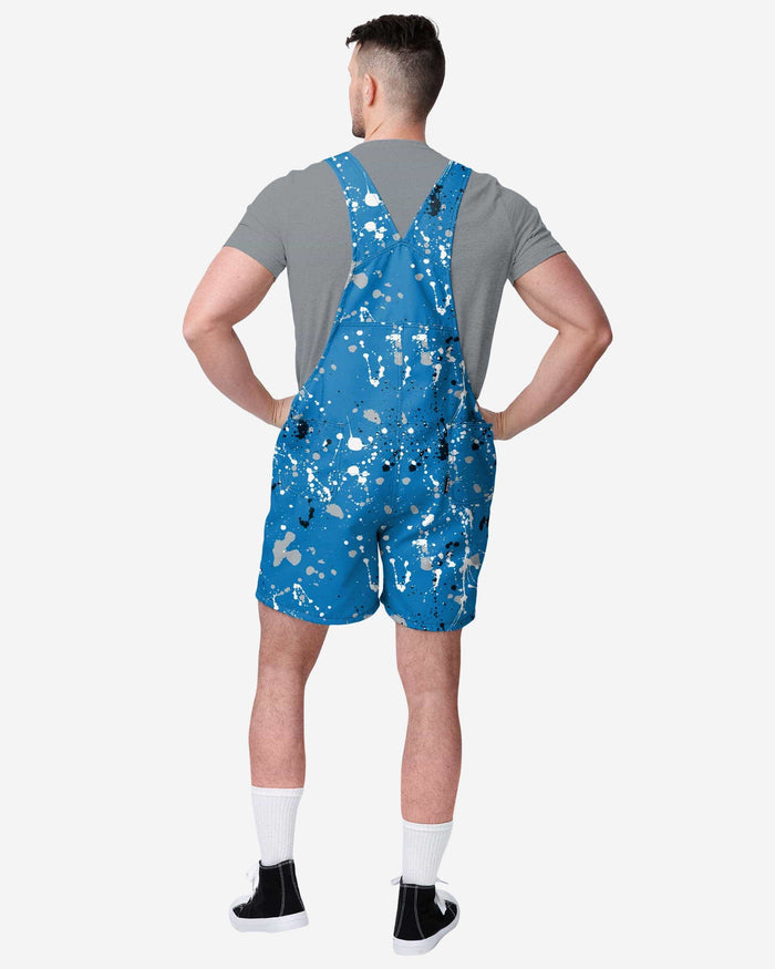 Detroit Lions Mens Paint Splatter Bib Shortalls FOCO - FOCO.com