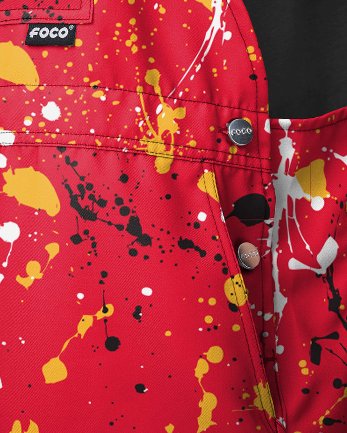 Kansas City Chiefs Mens Paint Splatter Bib Shortalls FOCO - FOCO.com