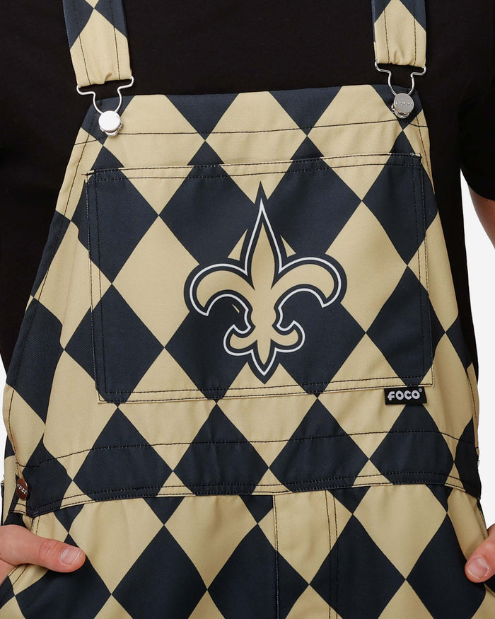 New Orleans Saints Mens Thematic Bib Shortalls FOCO - FOCO.com