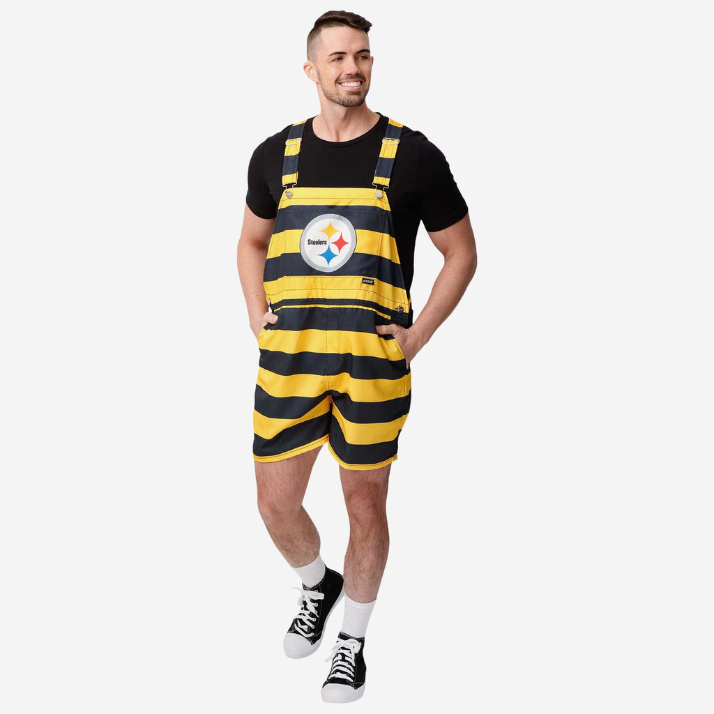 Pittsburgh Steelers Mens Thematic Bib Shortalls FOCO S - FOCO.com