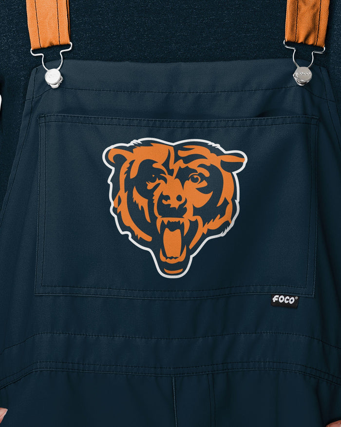 Chicago Bears Mens Team Stripe Bib Shortalls FOCO - FOCO.com