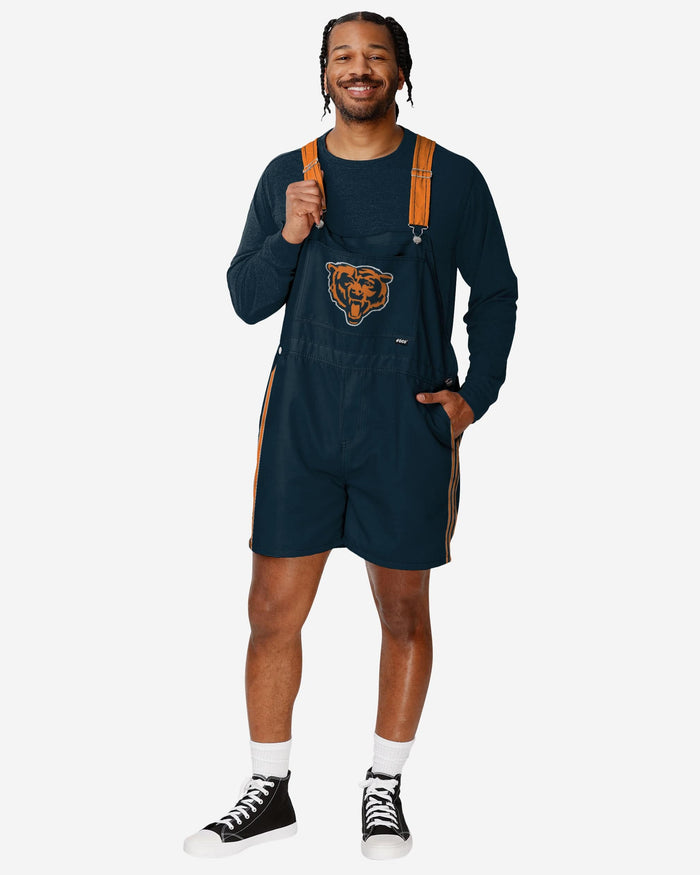 Chicago Bears Mens Team Stripe Bib Shortalls FOCO S - FOCO.com