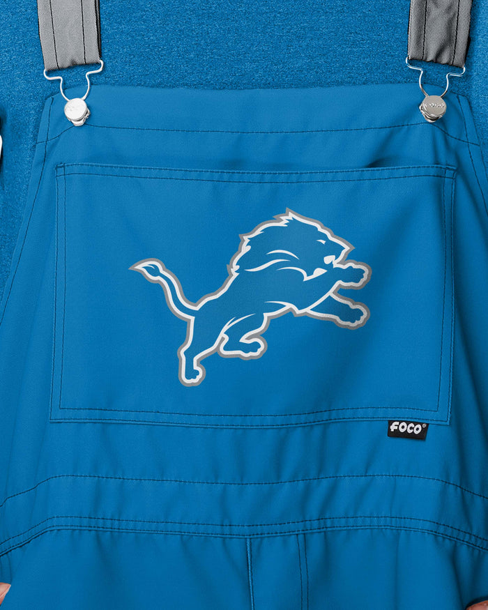 Detroit Lions Mens Team Stripe Bib Shortalls FOCO - FOCO.com