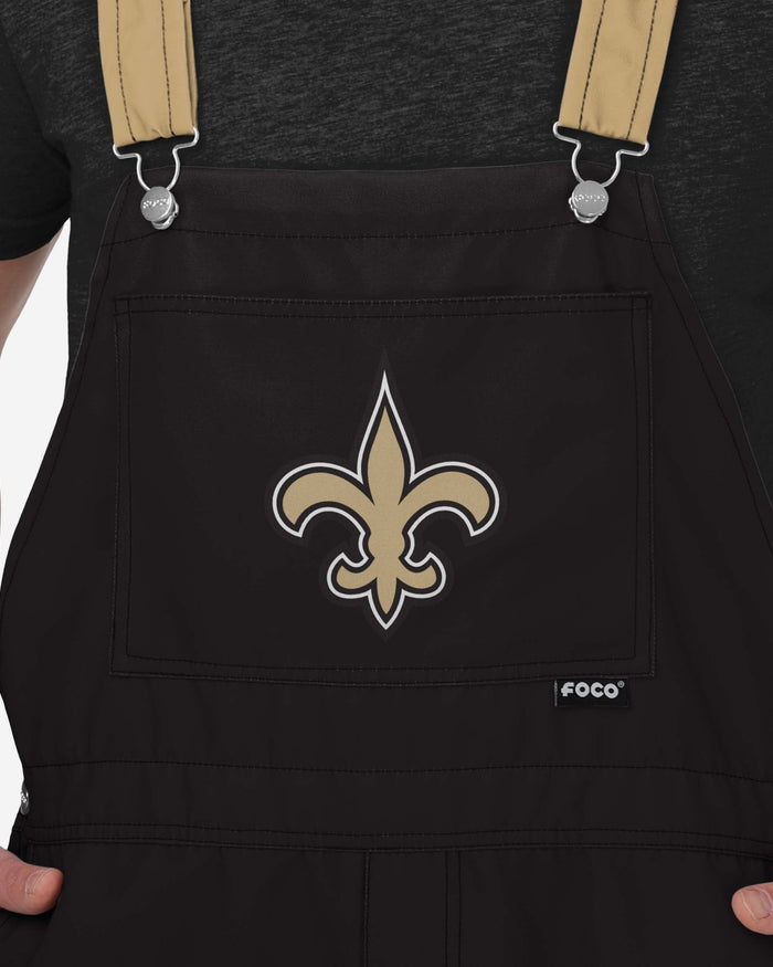 New Orleans Saints Mens Team Stripe Bib Shortalls FOCO - FOCO.com