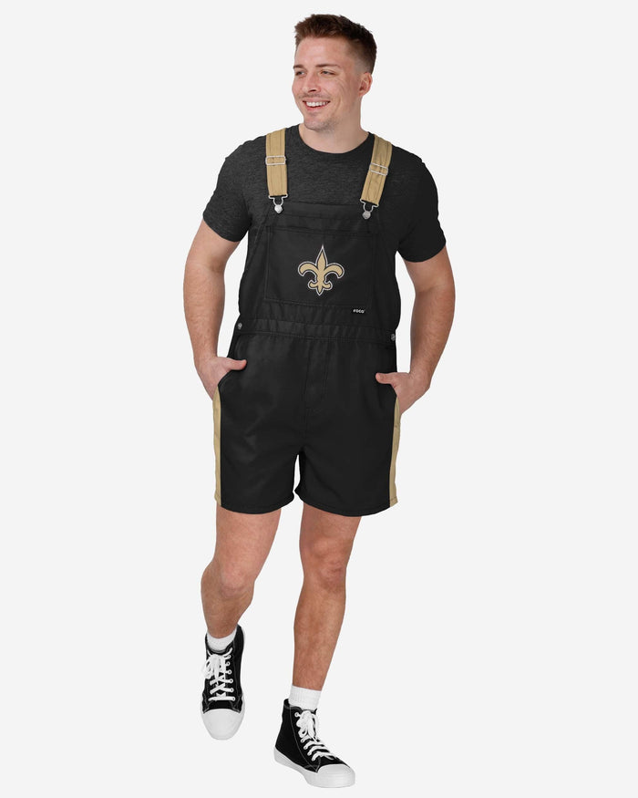 New Orleans Saints Mens Team Stripe Bib Shortalls FOCO S - FOCO.com