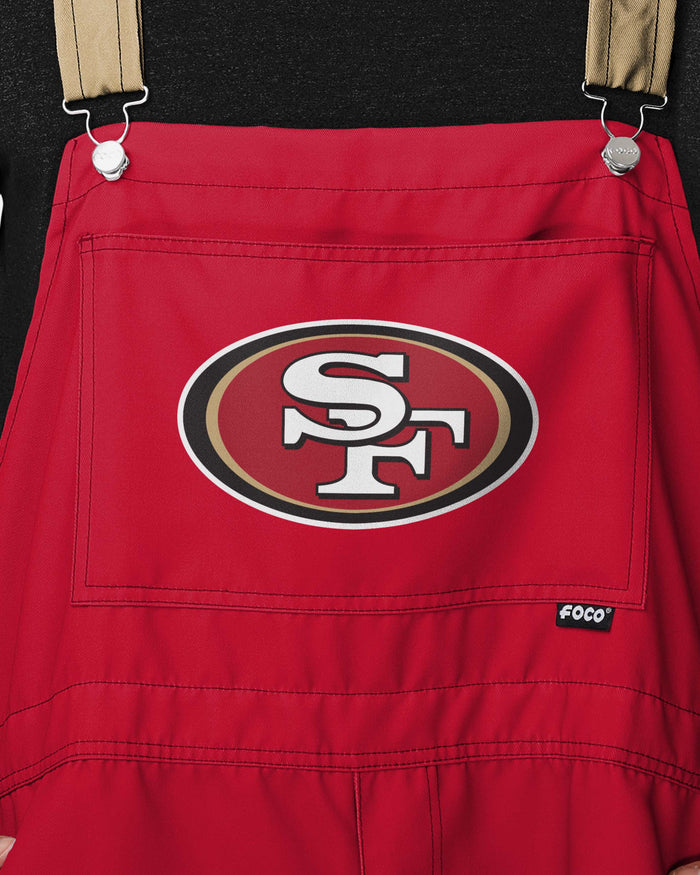 San Francisco 49ers Mens Team Stripe Bib Shortalls FOCO - FOCO.com