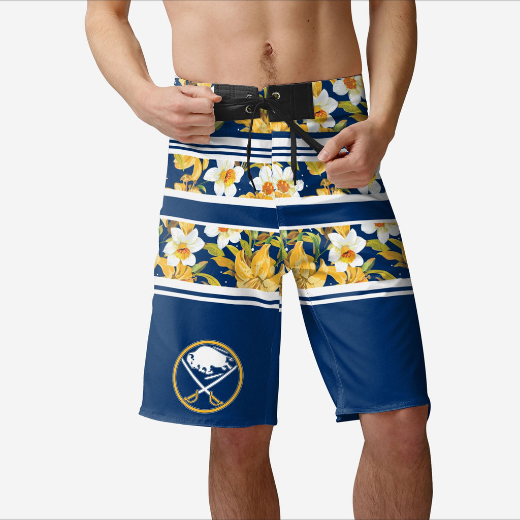 Buffalo Sabres Floral Stripe Boardshorts FOCO S - FOCO.com