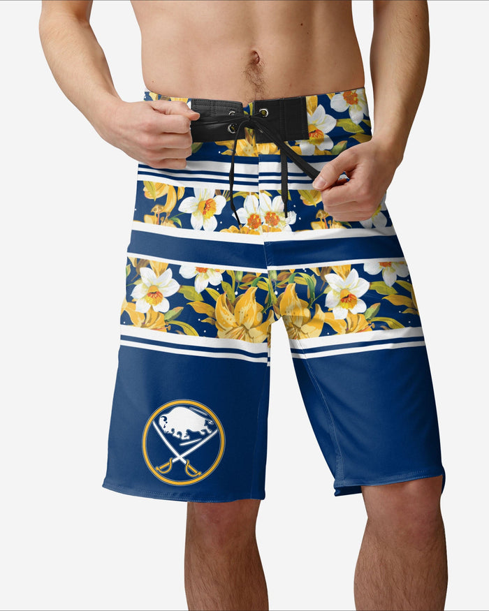 Buffalo Sabres Floral Stripe Boardshorts FOCO S - FOCO.com