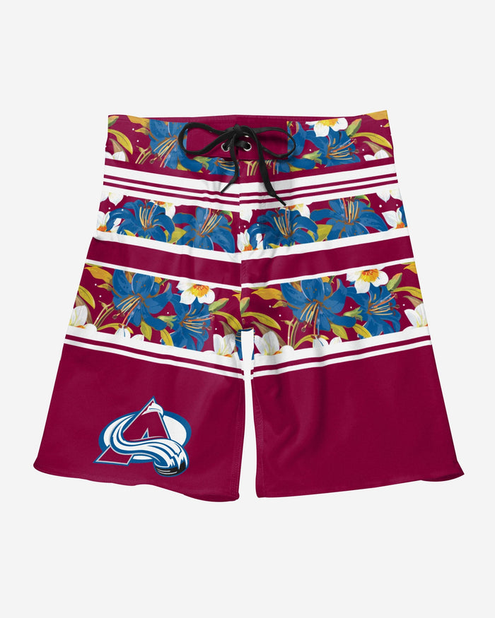 Colorado Avalanche Floral Stripe Boardshorts FOCO - FOCO.com