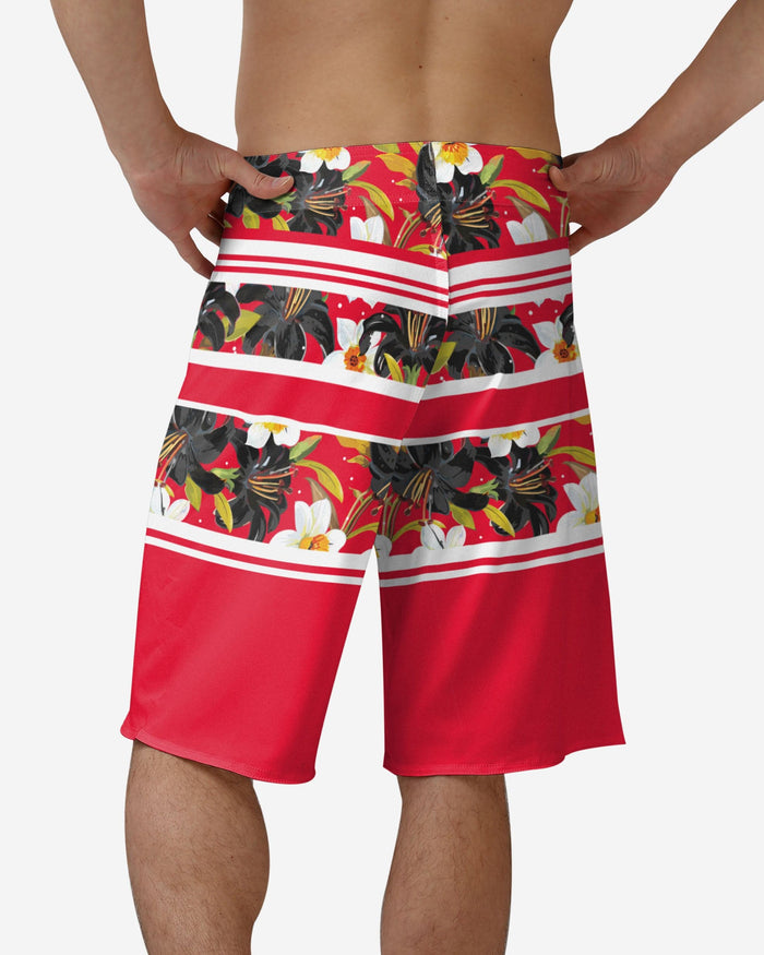 Chicago Blackhawks Floral Stripe Boardshorts FOCO - FOCO.com