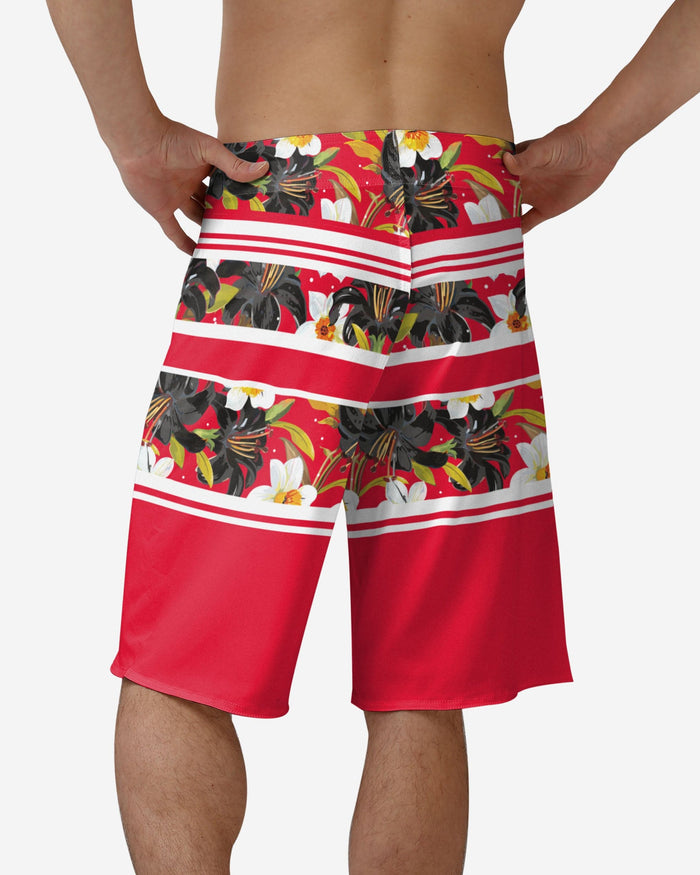 Detroit Red Wings Floral Stripe Boardshorts FOCO - FOCO.com