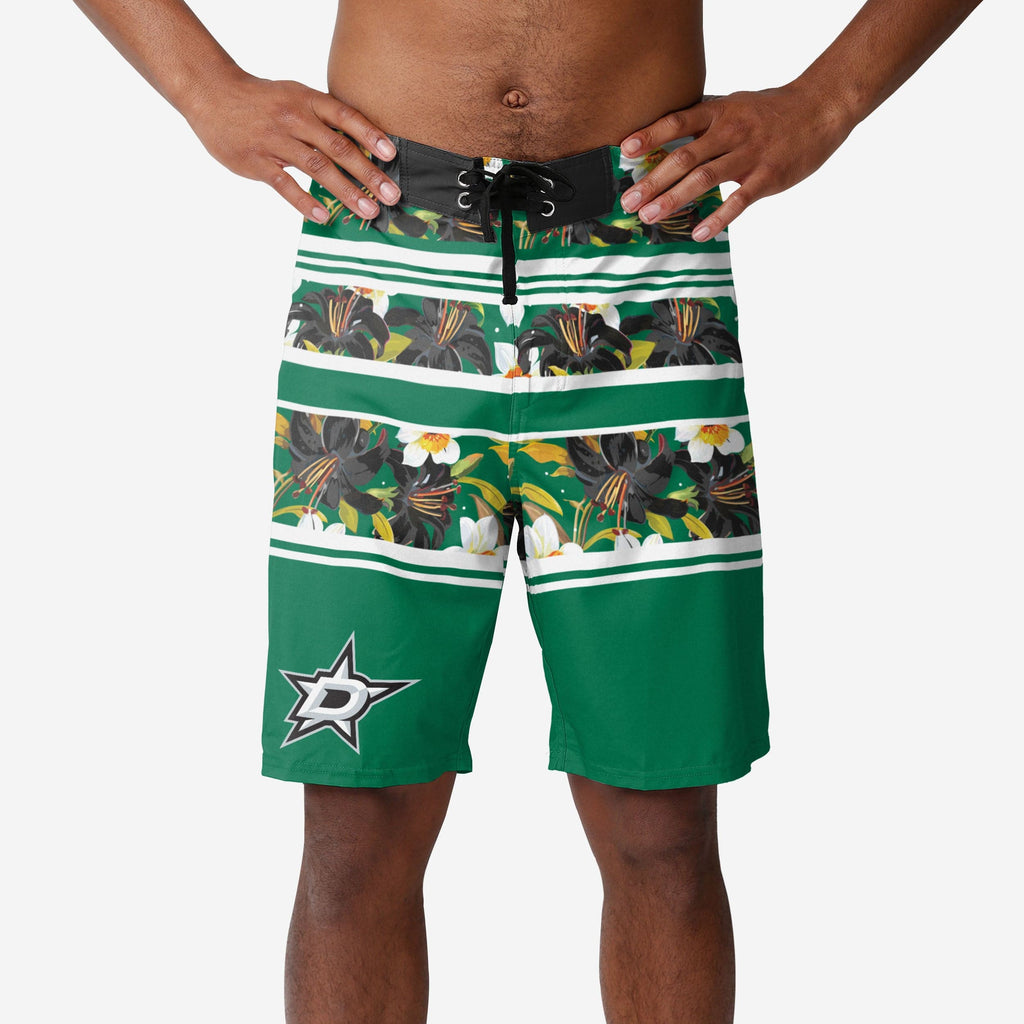 Dallas Stars Floral Stripe Boardshorts FOCO S - FOCO.com