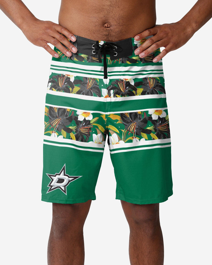 Dallas Stars Floral Stripe Boardshorts FOCO S - FOCO.com