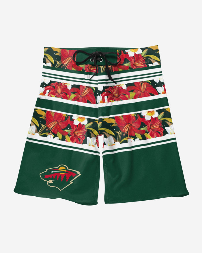 Minnesota Wild Floral Stripe Boardshorts FOCO - FOCO.com