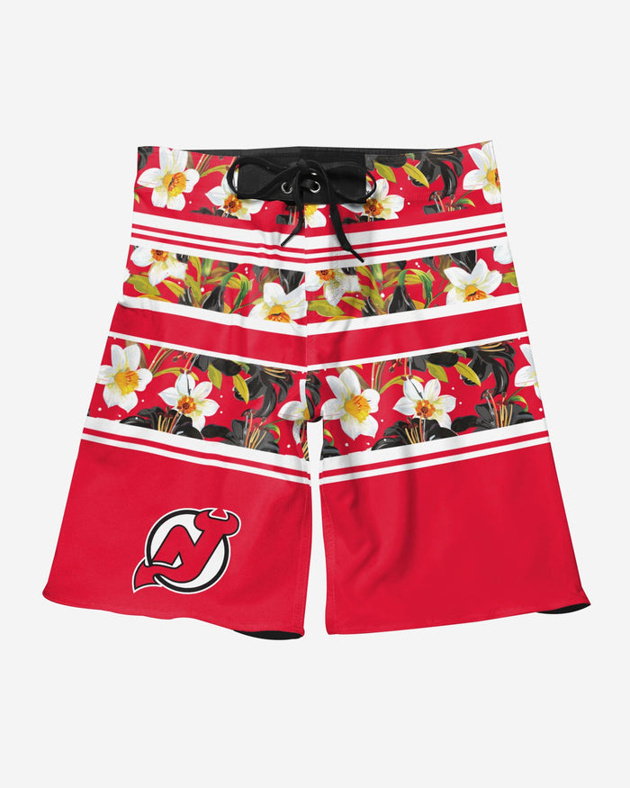 New Jersey Devils Floral Stripe Boardshorts FOCO - FOCO.com