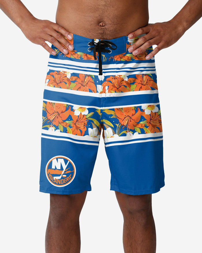 New York Islanders Floral Stripe Boardshorts FOCO S - FOCO.com