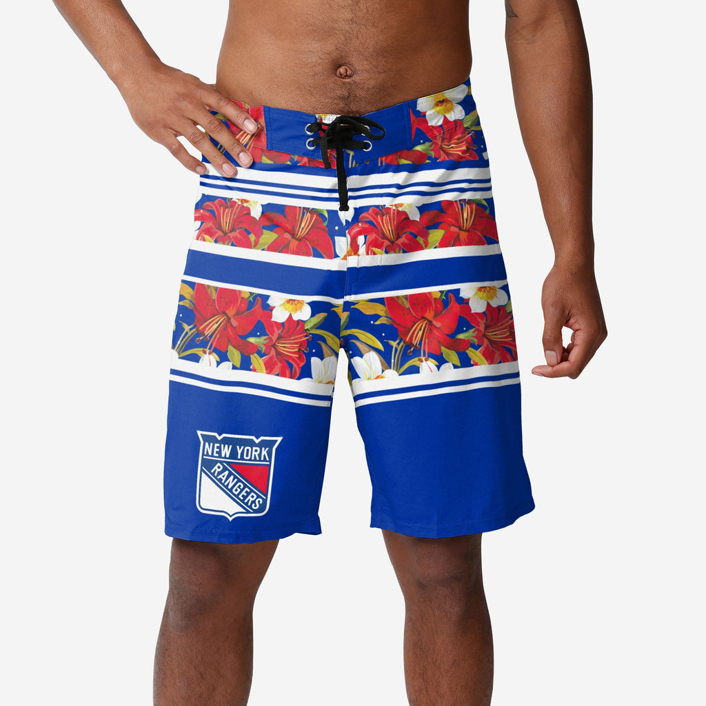 New York Rangers Floral Stripe Boardshorts FOCO S - FOCO.com