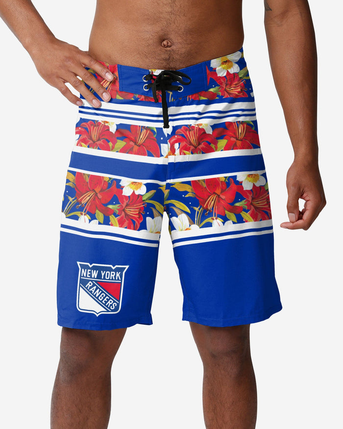 New York Rangers Floral Stripe Boardshorts FOCO S - FOCO.com