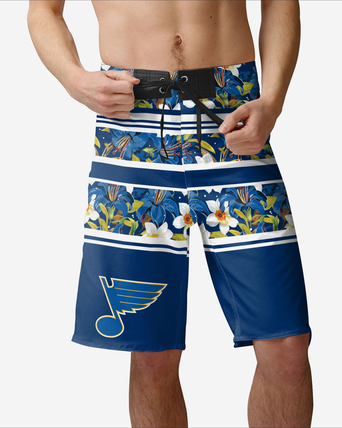 St Louis Blues Floral Stripe Boardshorts FOCO S - FOCO.com