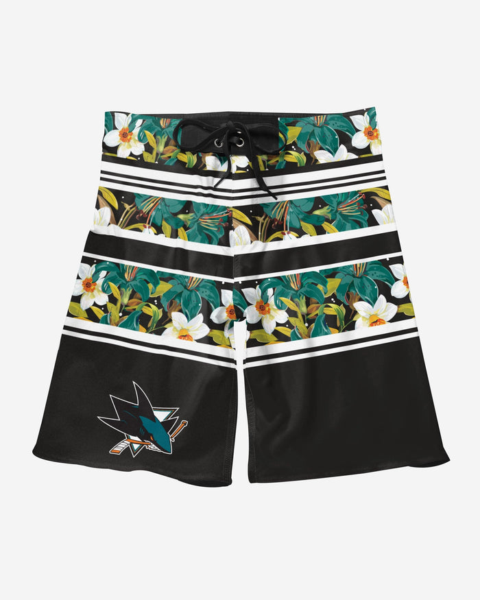 San Jose Sharks Floral Stripe Boardshorts FOCO - FOCO.com