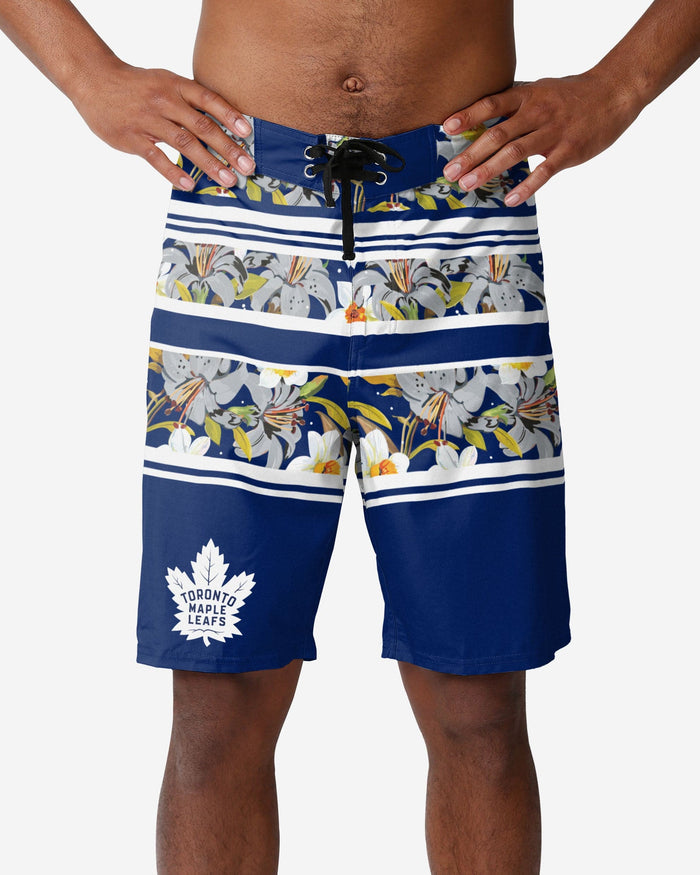 Toronto Maple Leafs Floral Stripe Boardshorts FOCO S - FOCO.com