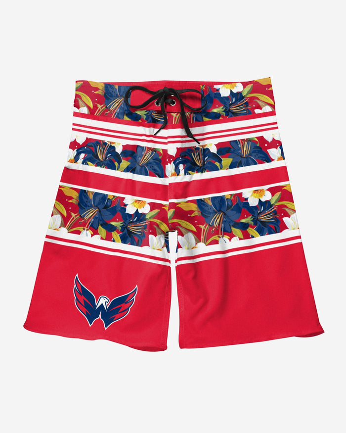 Washington Capitals Floral Stripe Boardshorts FOCO - FOCO.com