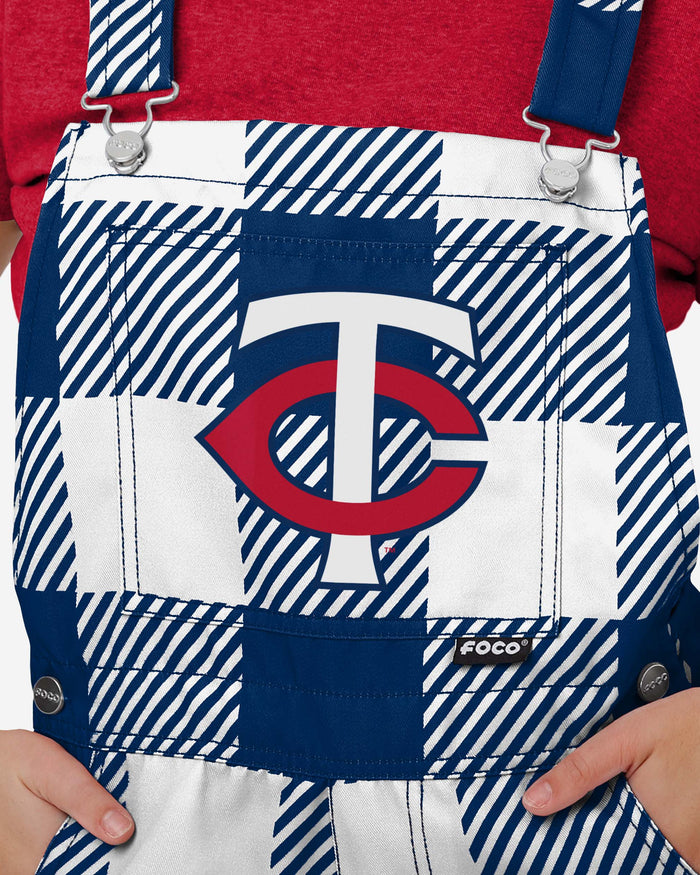 Minnesota Twins Womens Plaid Bib Shortalls FOCO - FOCO.com