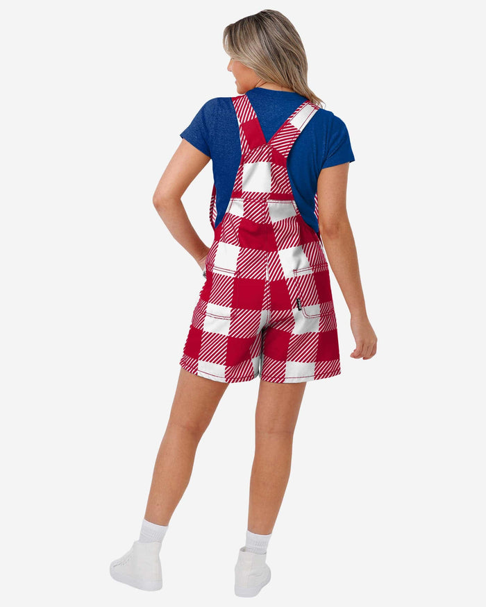 Philadelphia Phillies Womens Plaid Bib Shortalls FOCO - FOCO.com