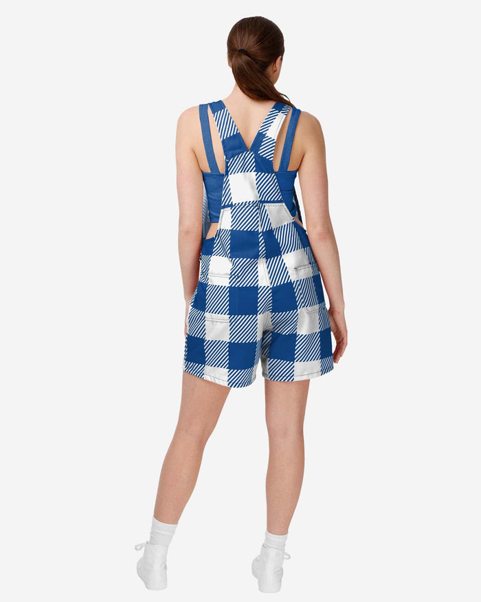 Toronto Blue Jays Womens Plaid Bib Shortalls FOCO - FOCO.com