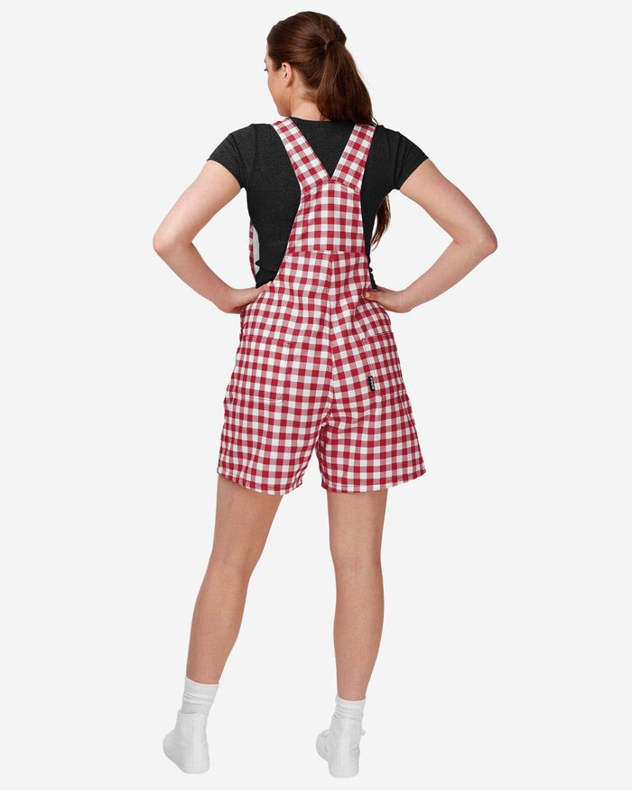 Cincinnati Reds Womens Gingham Check Bib Shortalls FOCO - FOCO.com