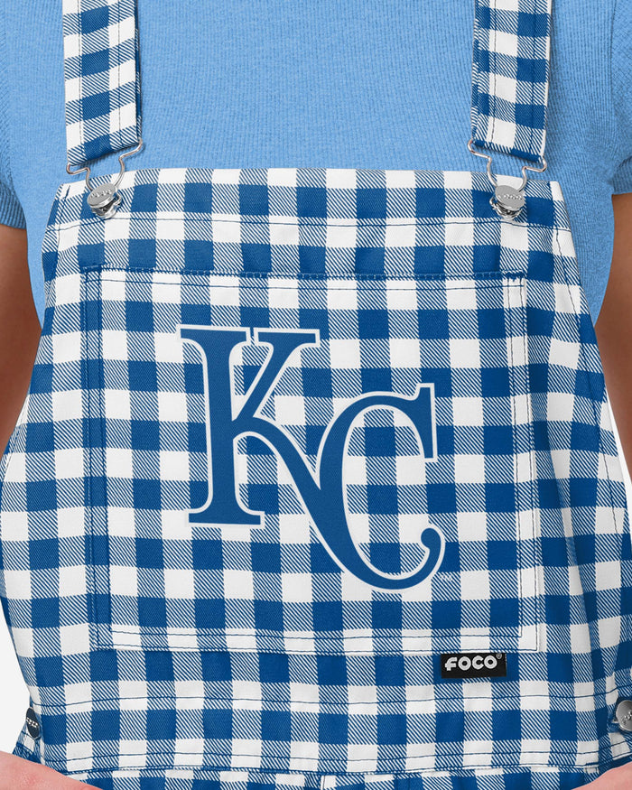 Kansas City Royals Womens Gingham Check Bib Shortalls FOCO - FOCO.com