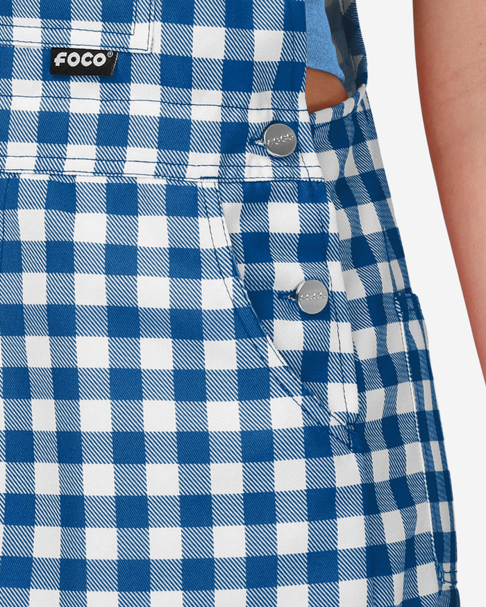 Kansas City Royals Womens Gingham Check Bib Shortalls FOCO - FOCO.com